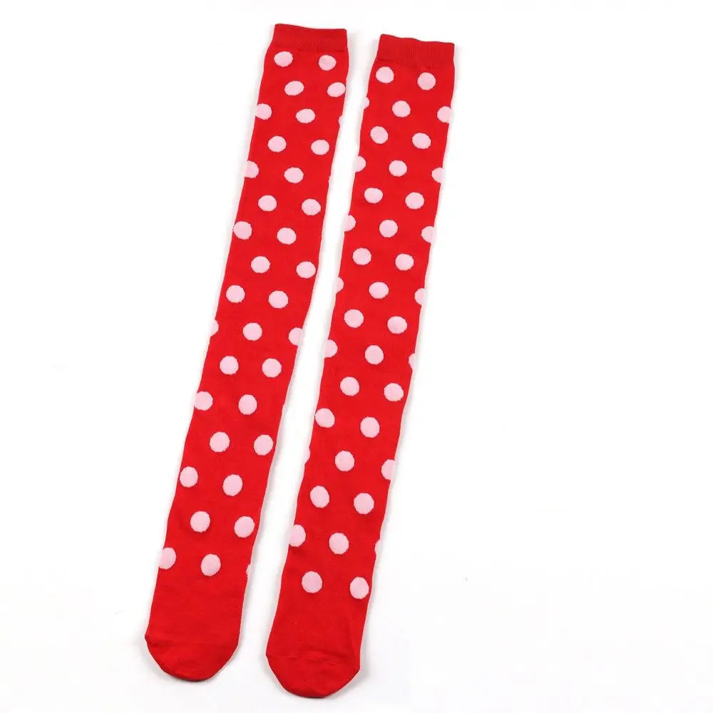 Novelty Polka Dot Thigh High Stockings Ladybug 80s 90s Red Black Dot Socks Knee High Socks for Women