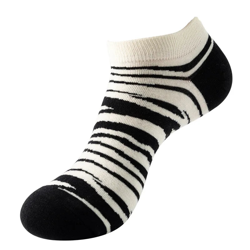 Novelty Men Short Socks Boat High Quality Geometric Fruit Sushi Colorful Pattern Fashion Socks