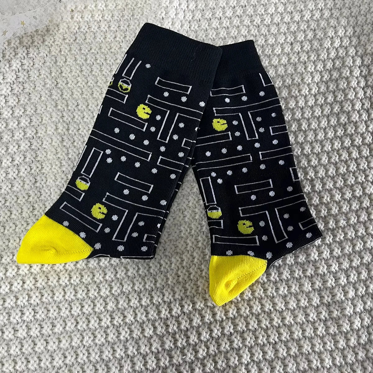 1 Pair Men's Funky Novelty Socks Unisex Old School Game Sock Trendy Fashionable Suit In All Seasons For Daily Street
