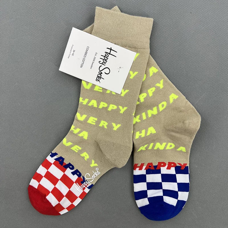 New Happy Socks All Over Cartoon Print Novelty Crew Socks 36-40