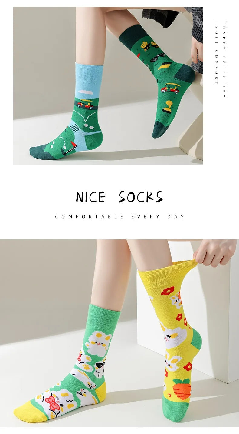 Men's Novelty Socks Men's Fun Dress Socks AB Styles Fashion  Personality Cartoon Colorful Funky Fancy Crazy Funny Casual Socks