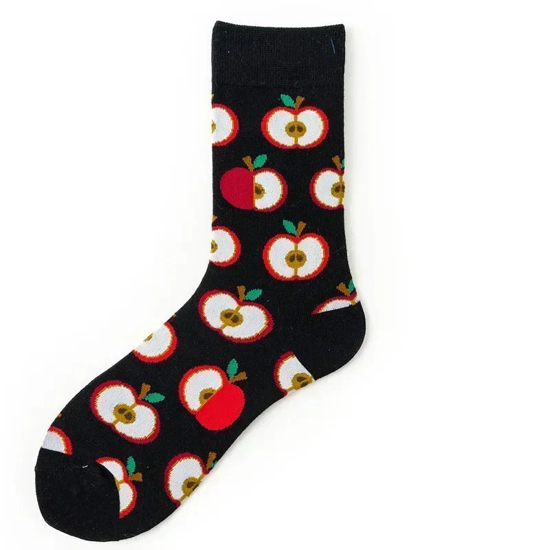 Novelty Happy Funny Men Graphic Socks Combed Cotton Omelette Frog Crazy Burger Salmon Corn Avocado Bird Fish Sock Christmas Gift