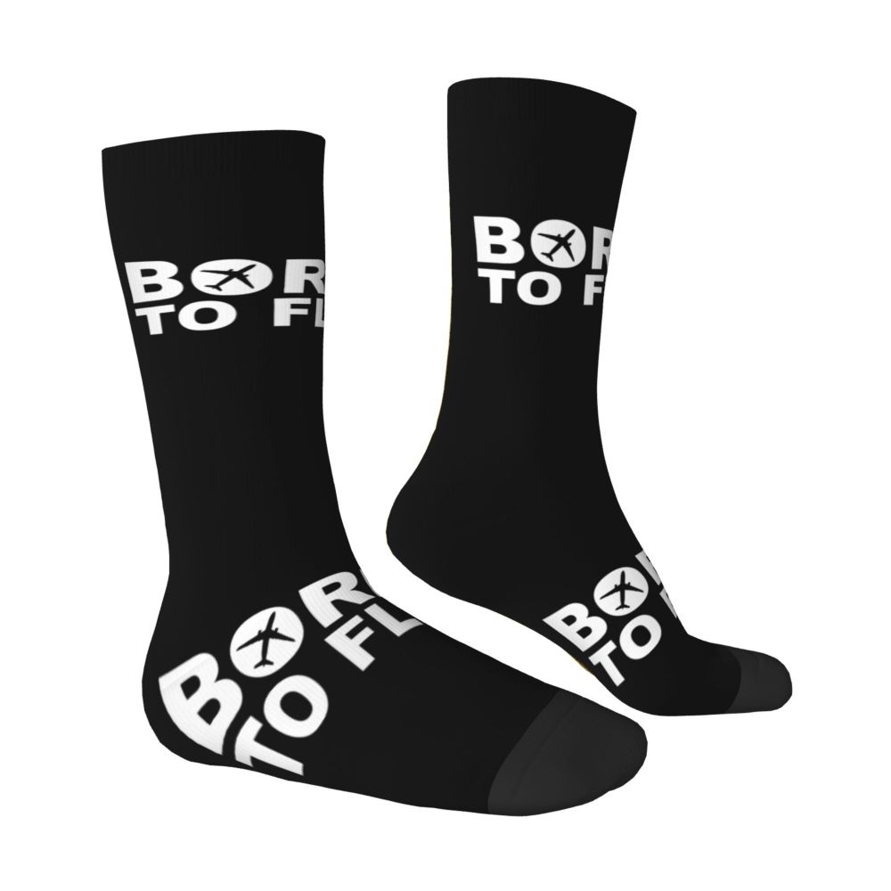 Novelty Printed Captain Stripes Epaulettes Socks for Women Men Stretchy Summer Autumn Winter Aviation Airplane Pilot Crew Socks