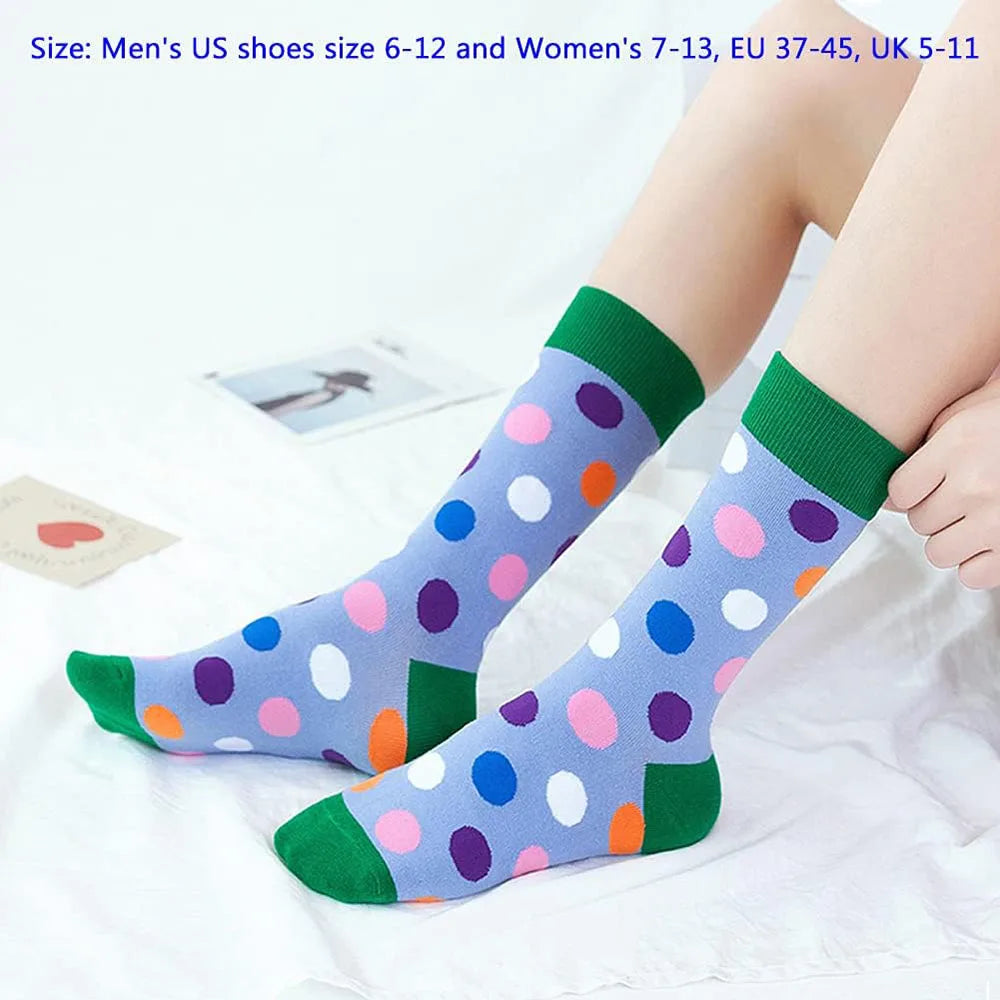 6 Pairs Unisex New Fashion Colorful Happy Casual Socks Dress Harajuku Cute Spaceman Grid Women Funny Socks