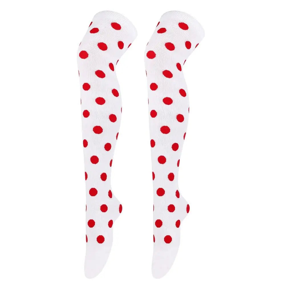 Novelty Polka Dot Thigh High Stockings Ladybug 80s 90s Red Black Dot Socks Knee High Socks for Women