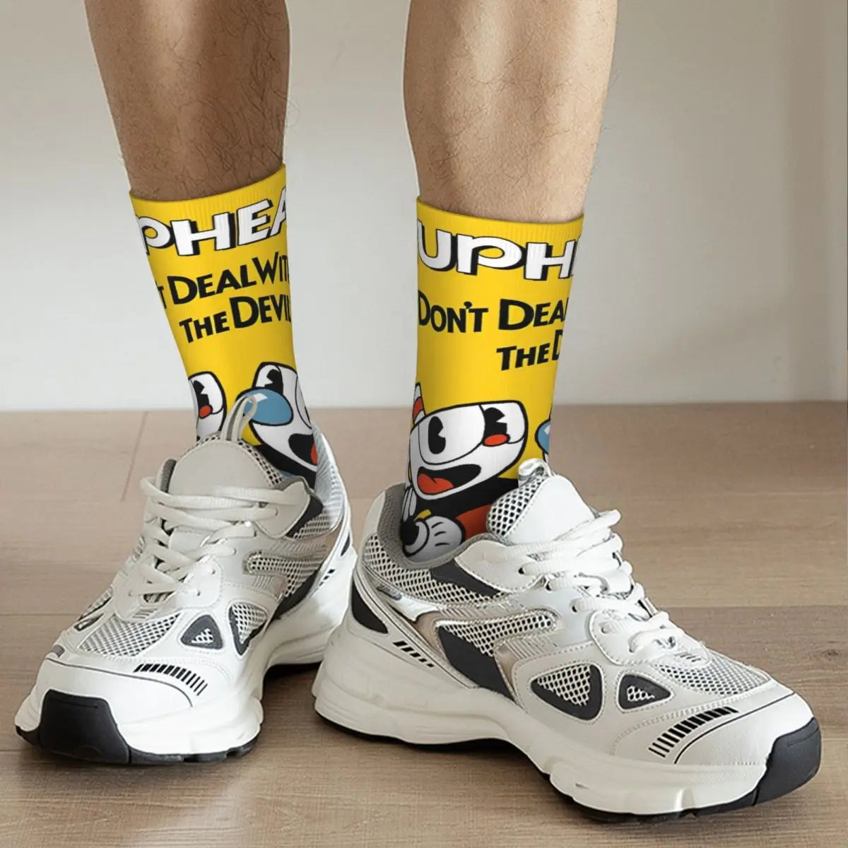 New Men's Socks Novelty Cuphead Sock Polyester Great Retro Game Graphic Women Socks Spring Summer Autumn Winter