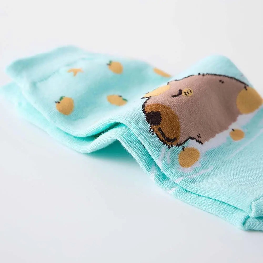 Novelty Anime Capybara Socks Letter Cotton Short Ankle Socks Kawaii Summer Hosiery Socks for Women Outdoor