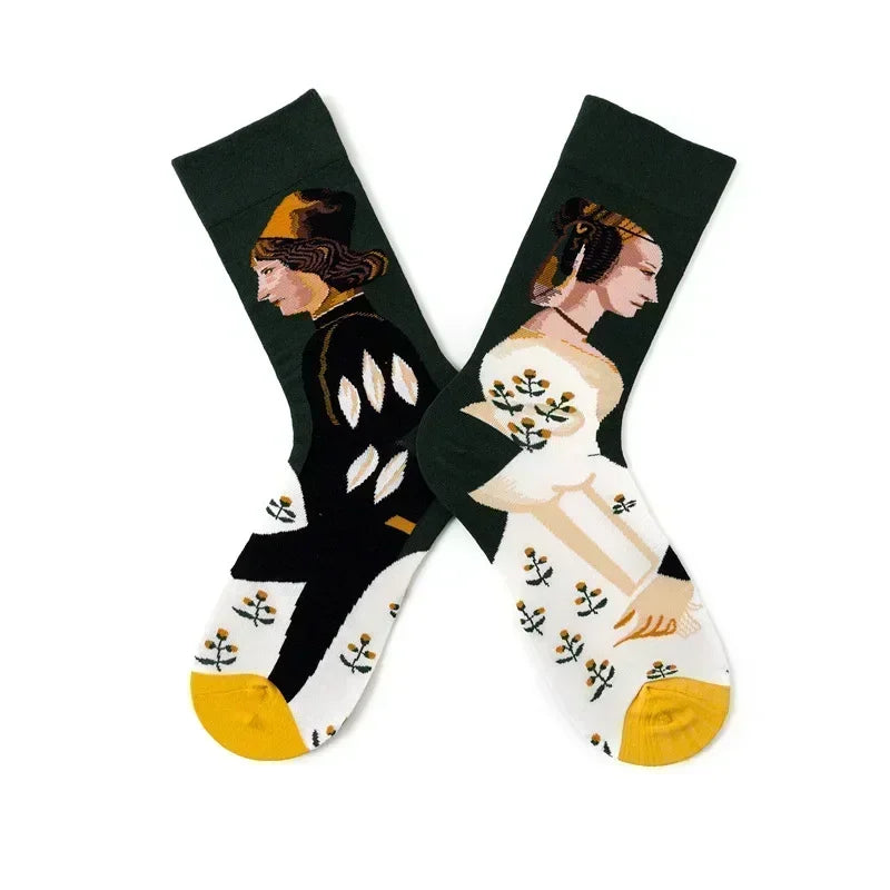 Novelty Happy Funny Men Graphic Socks Combed Cotton Omelette Frog Crazy Burger Salmon Corn Avocado Bird Fish Sock Christmas Gift