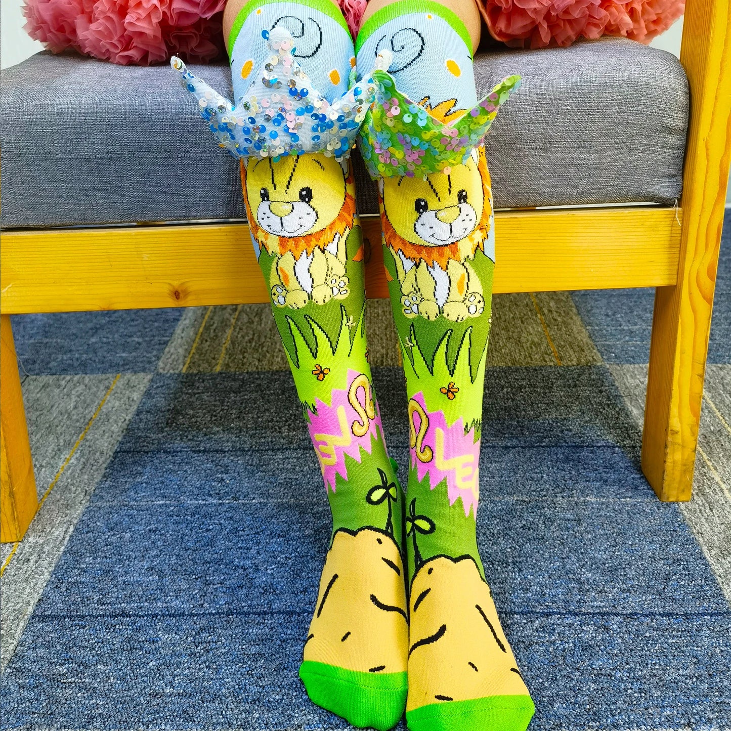 Novelty and Fun Girl Socks Cute Girl Knee Socks Girl High Socks Crown Fashion Socks