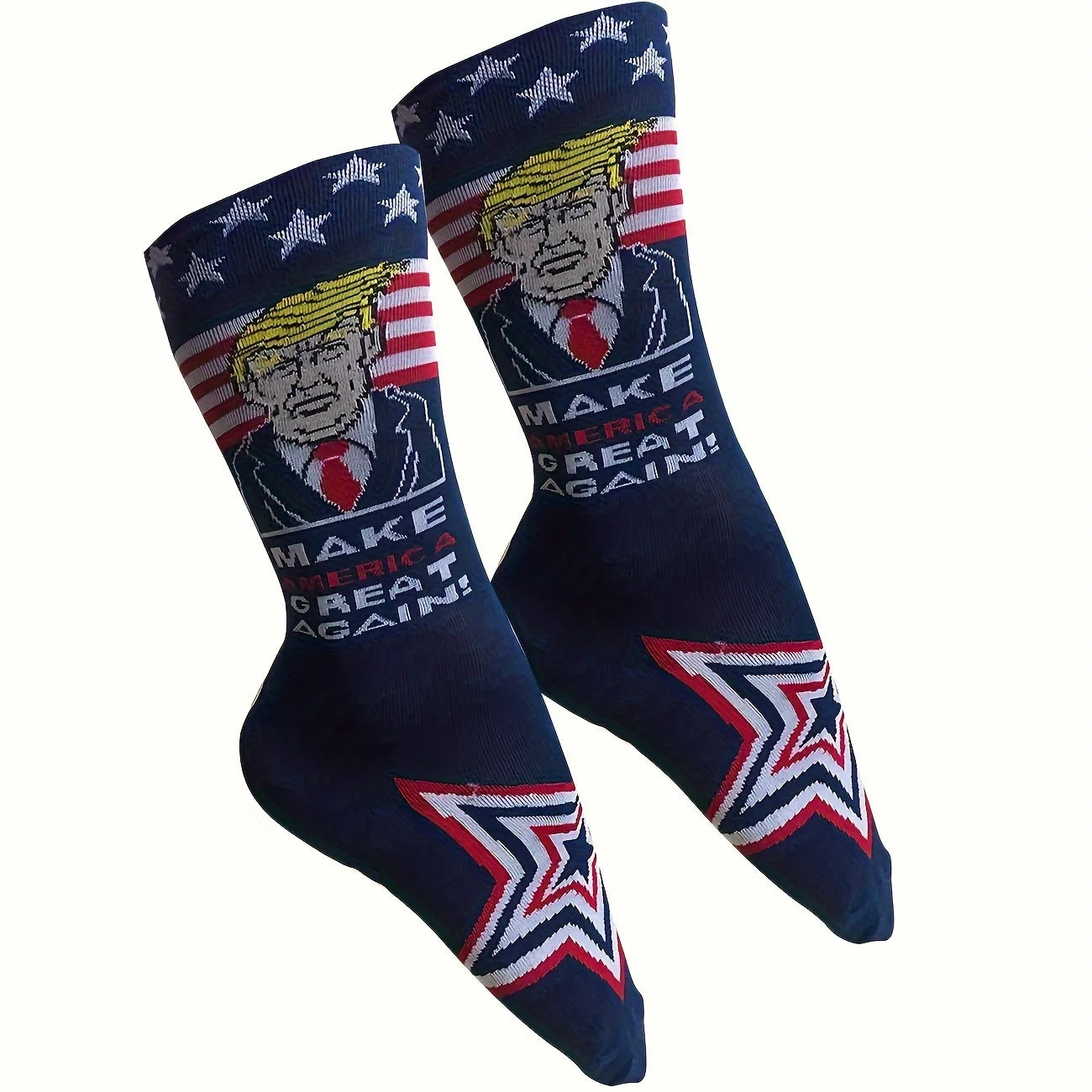 Novelty President Donald Trump Crew Sock Men Cotton Spoof Funny Harajuku Streetwear Hip Hop Skateboard Sports Long Socks
