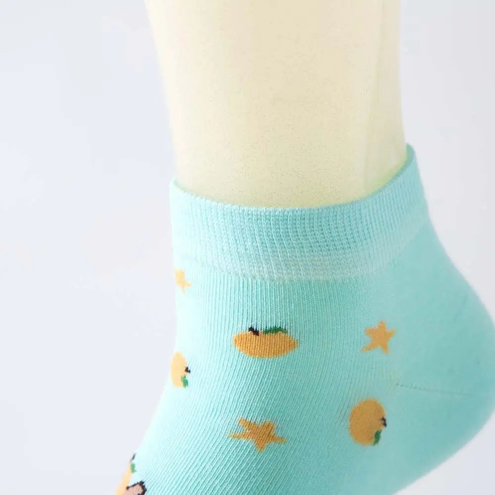 Novelty Anime Capybara Socks Letter Cotton Short Ankle Socks Kawaii Summer Hosiery Socks for Women Outdoor