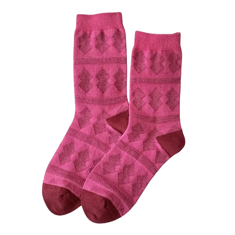 Socks For Women New Novelty Fashion Casual Girls Absorb Sweat Cotton Crew Socks Autumn Breathable Creative Color Korean Socks