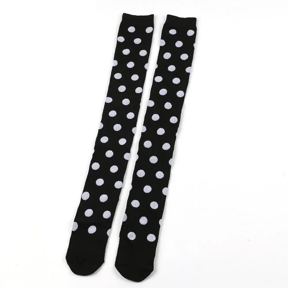 Novelty Polka Dot Thigh High Stockings Ladybug 80s 90s Red Black Dot Socks Knee High Socks for Women
