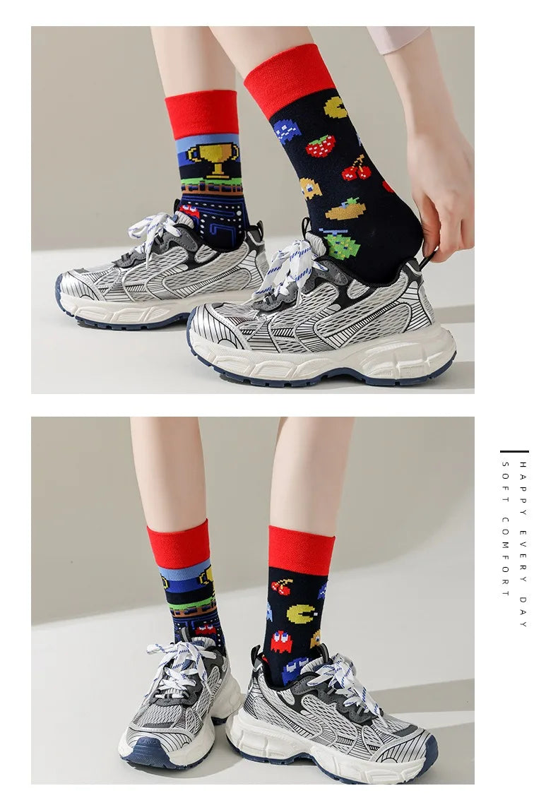 Men's Novelty Socks Men's Fun Dress Socks AB Styles Fashion  Personality Cartoon Colorful Funky Fancy Crazy Funny Casual Socks