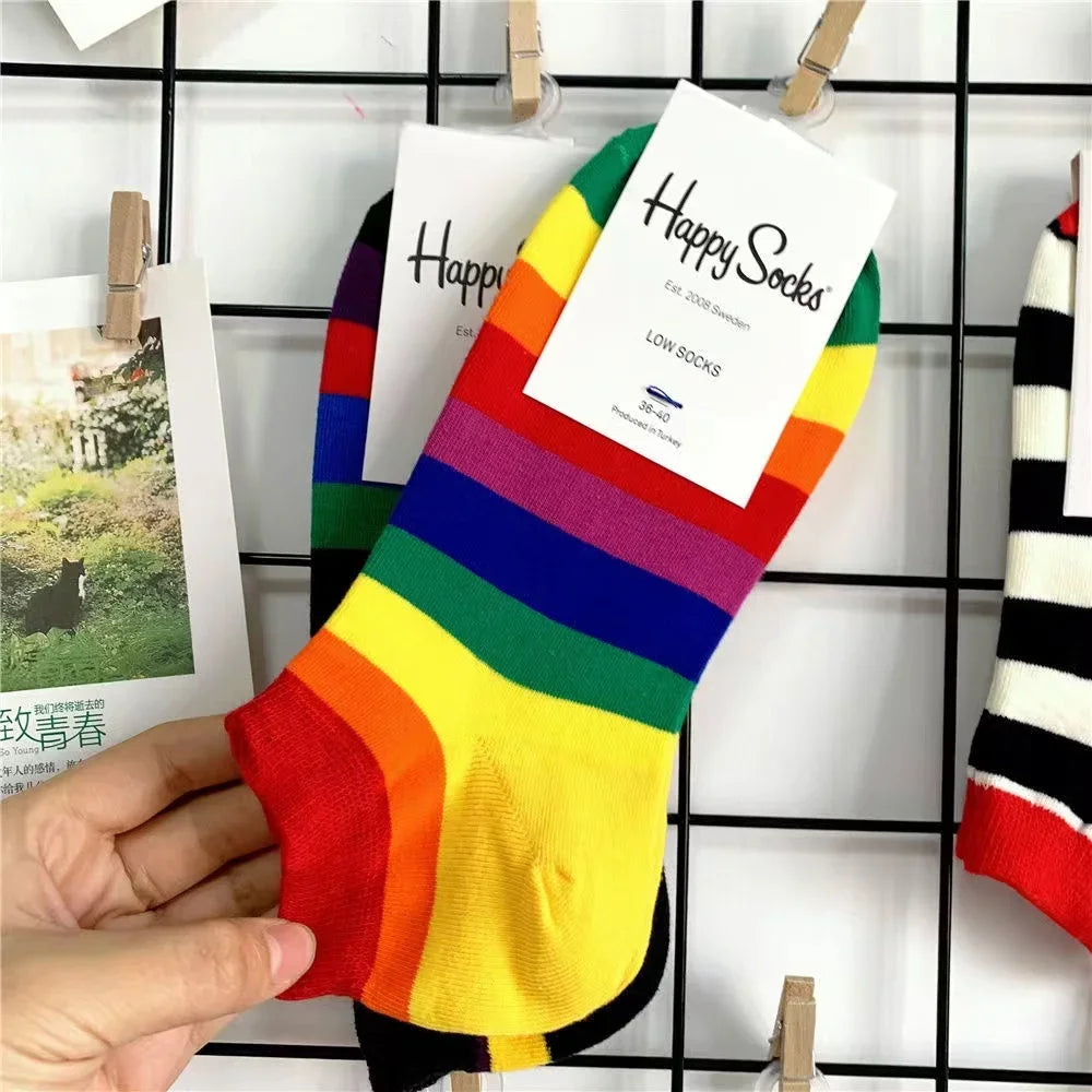Novelty Happy Funny Mens Graphic Socks Summer Fruit Painting Dress Socks Low Cut SIZE 36-40