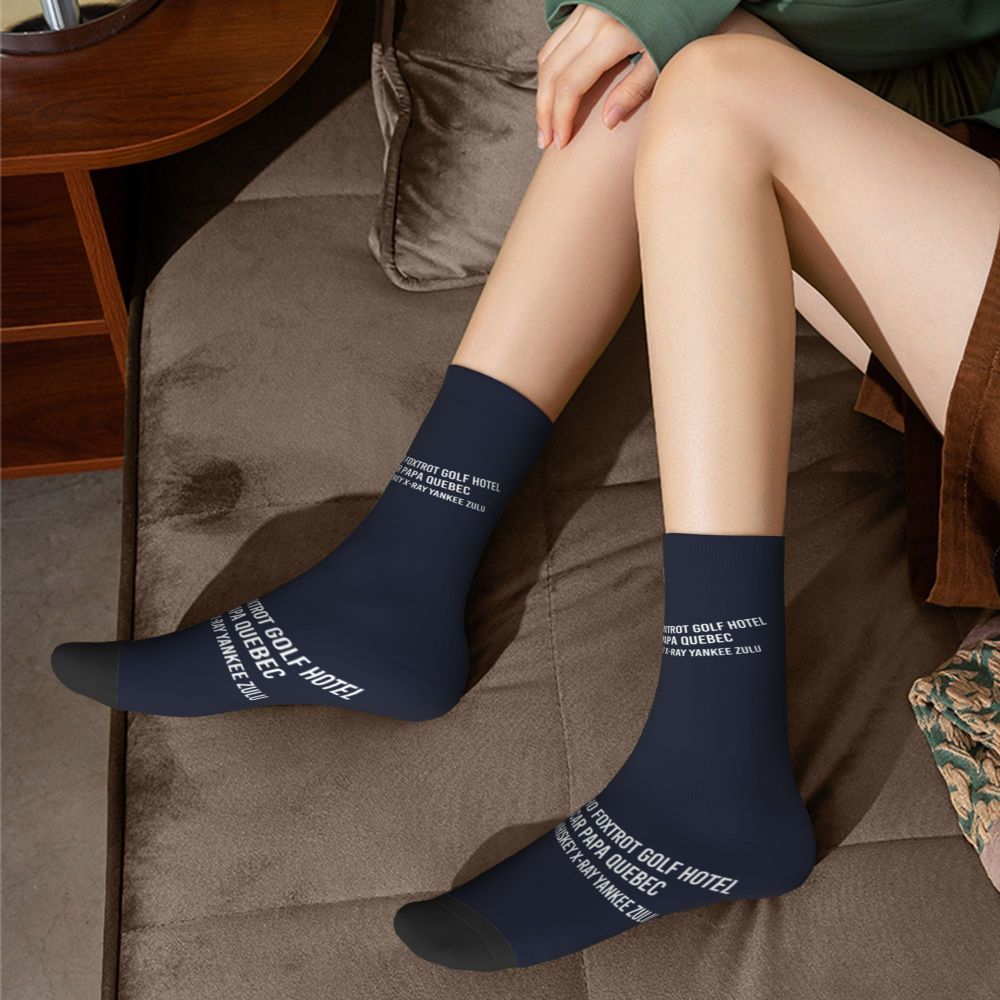 Novelty Printed Captain Stripes Epaulettes Socks for Women Men Stretchy Summer Autumn Winter Aviation Airplane Pilot Crew Socks