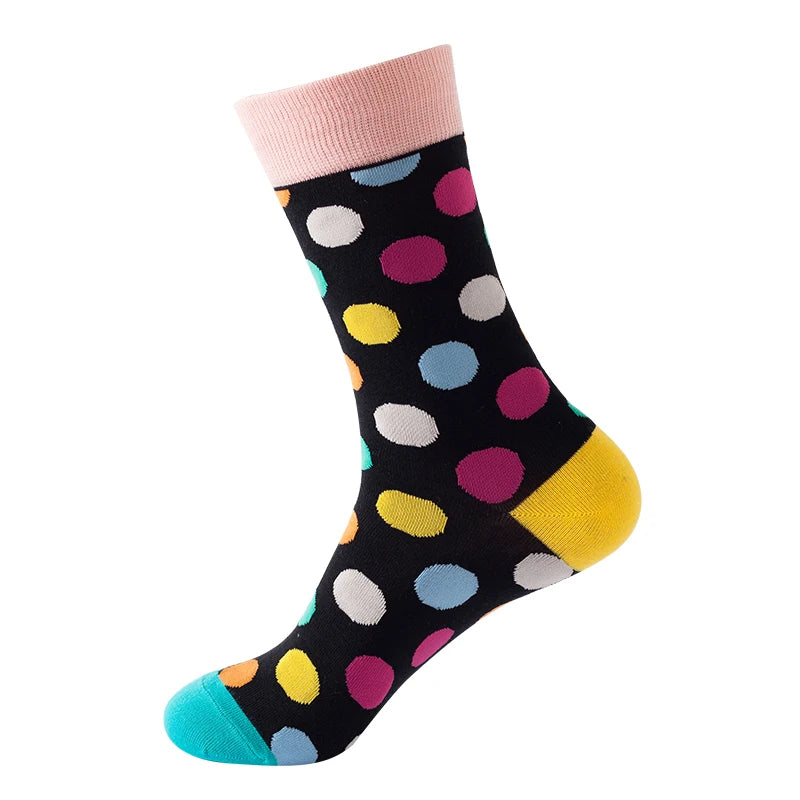 Novelty Hot Sales Happy Men Business Socks Casual Funny Socks Personality Colorful Dot Hip Hop Women Breathable Short Crew Socks