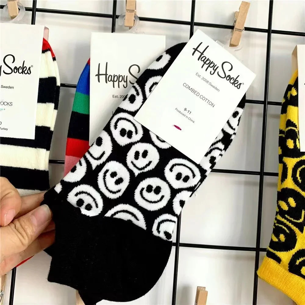 Novelty Happy Funny Mens Graphic Socks Summer Fruit Painting Dress Socks Low Cut SIZE 36-40