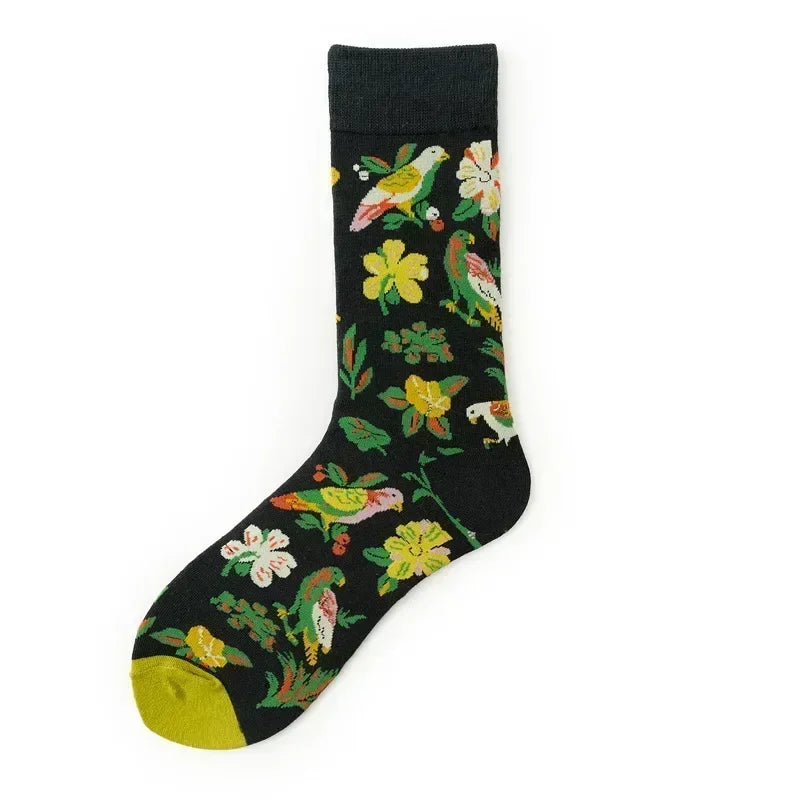 Novelty Happy Funny Men Graphic Socks Combed Cotton Omelette Frog Crazy Burger Salmon Corn Avocado Bird Fish Sock Christmas Gift