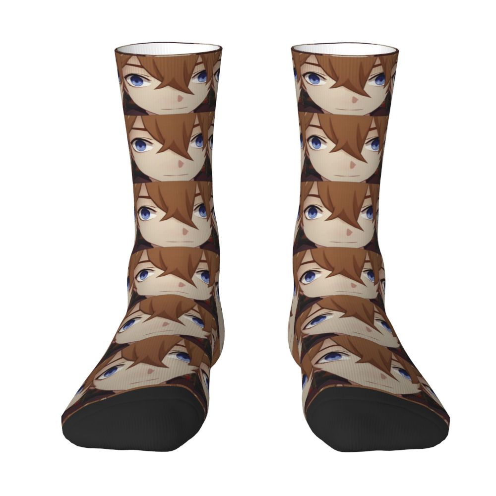Fashion Men's Socks Novelty Childe Tartaglia Face Meme Sock Genshin Impact High Quality Women Socks Spring Summer Autumn Winter