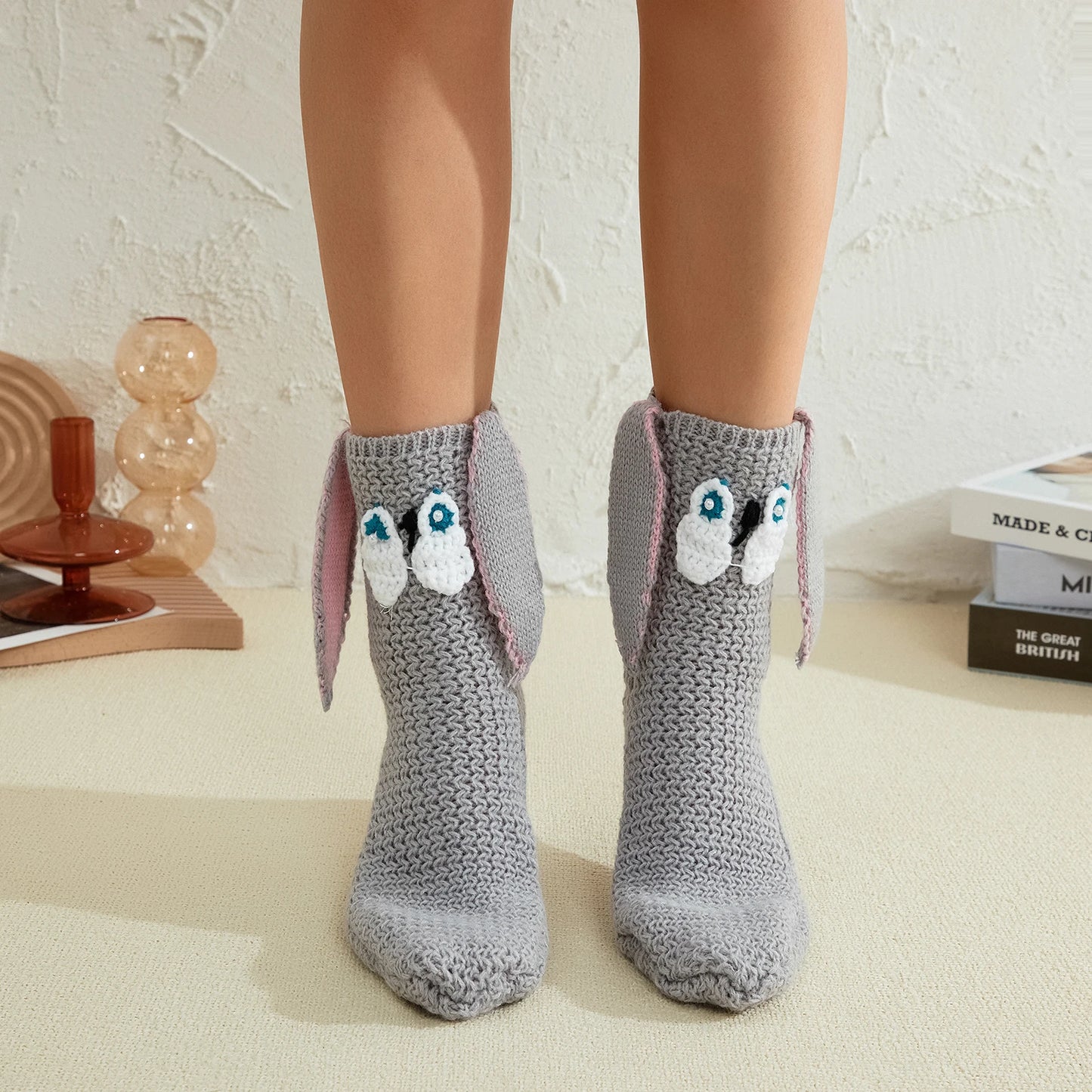 Funny Animal Socks for Adult Christmas Novelty Crocodile Floor Socks Creative 3D Chameleon Shark Socks Thick Knit 2022 Winter