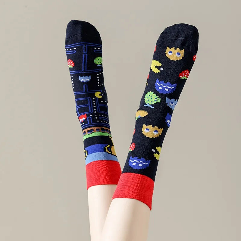 Men's Novelty Socks Men's Fun Dress Socks AB Styles Fashion  Personality Cartoon Colorful Funky Fancy Crazy Funny Casual Socks
