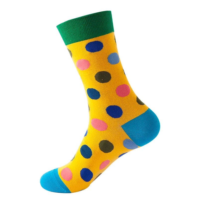 Novelty Hot Sales Happy Men Business Socks Casual Funny Socks Personality Colorful Dot Hip Hop Women Breathable Short Crew Socks