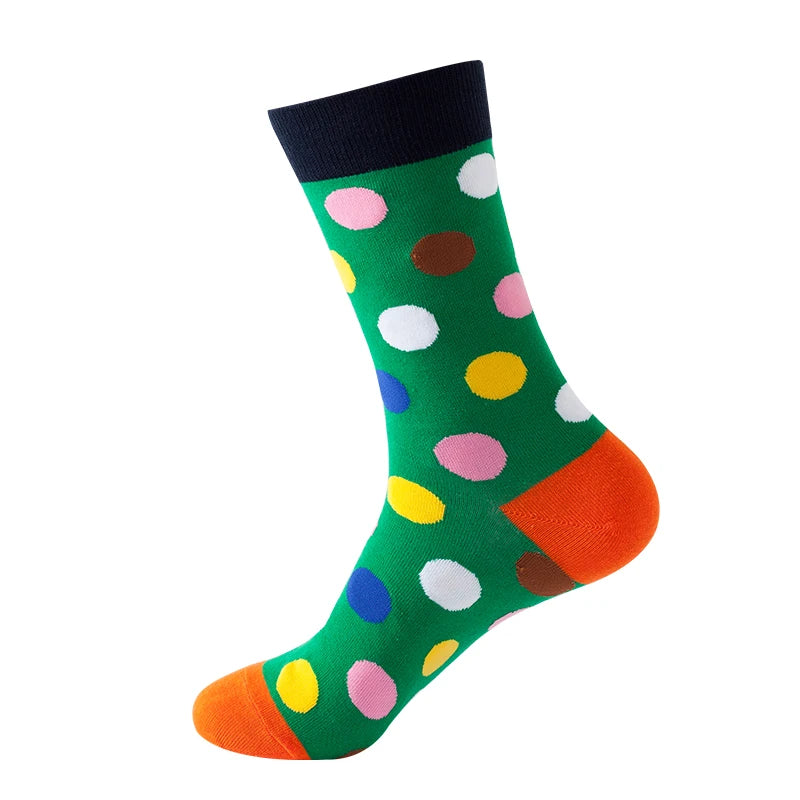 Novelty Hot Sales Happy Men Business Socks Casual Funny Socks Personality Colorful Dot Hip Hop Women Breathable Short Crew Socks