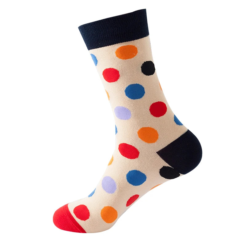 Novelty Hot Sales Happy Men Business Socks Casual Funny Socks Personality Colorful Dot Hip Hop Women Breathable Short Crew Socks