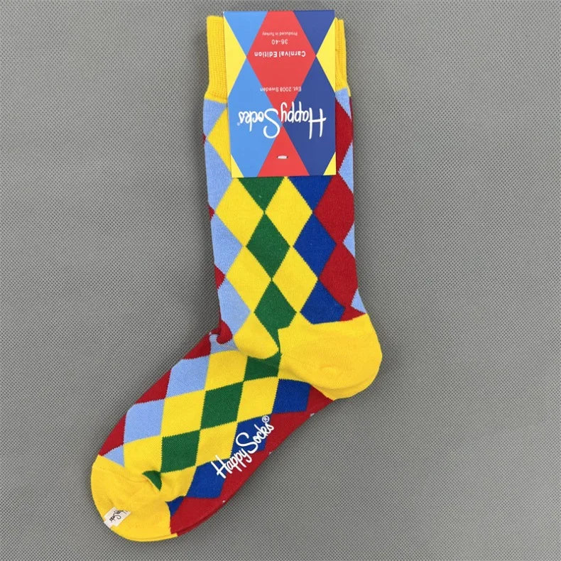New Happy Socks All Over Cartoon Print Novelty Crew Socks 36-40