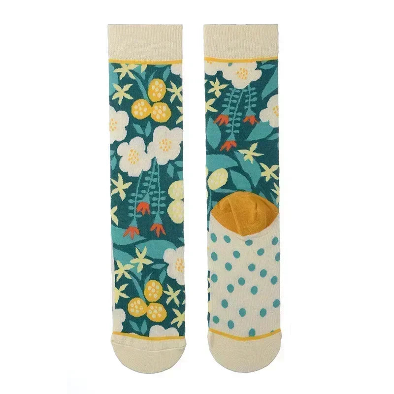 Novelty Happy Funny Men Graphic Socks Combed Cotton Omelette Frog Crazy Burger Salmon Corn Avocado Bird Fish Sock Christmas Gift