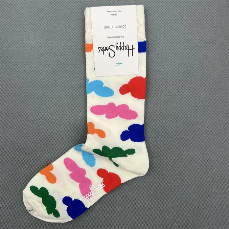 New Happy Socks All Over Cartoon Print Novelty Crew Socks 36-40