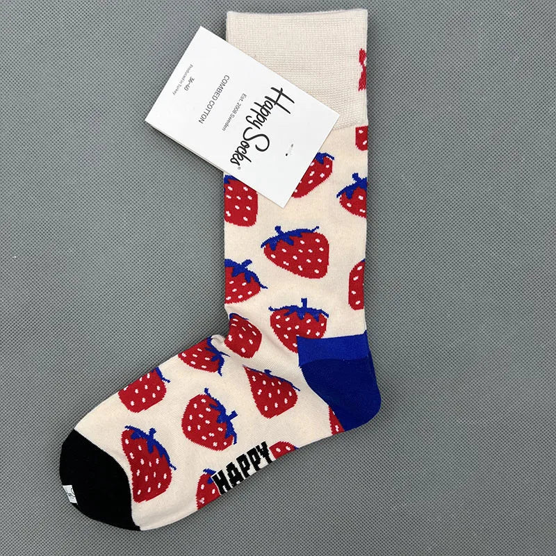 New Happy Socks All Over Cartoon Print Novelty Crew Socks 36-40
