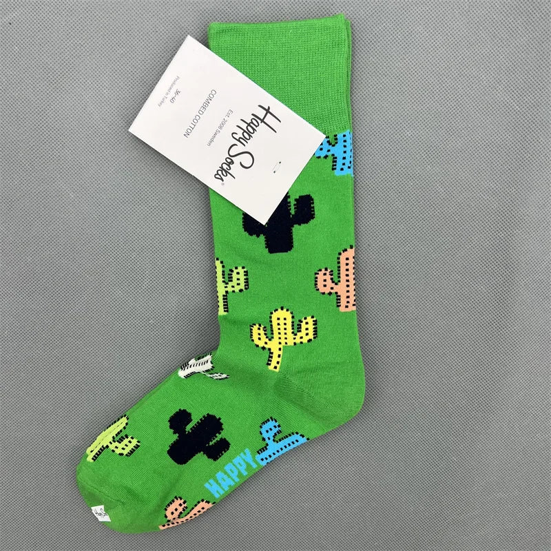 New Happy Socks All Over Cartoon Print Novelty Crew Socks 36-40