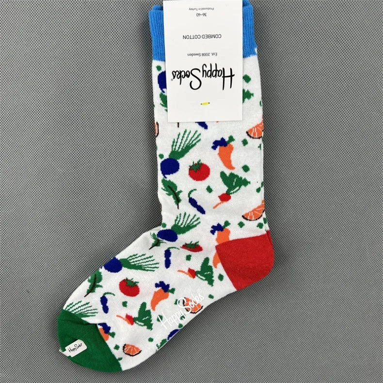 New Happy Socks All Over Cartoon Print Novelty Crew Socks 36-40